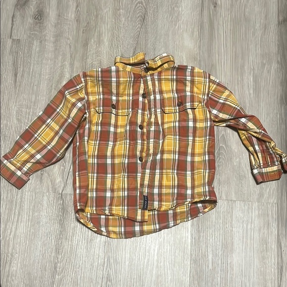 4/$30 Plaid Kids Shirt in Brown and Yellow - Picture 1 of 1